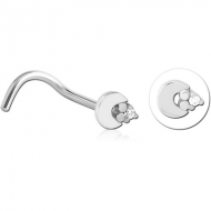 SURGICAL STEEL CURVED JEWELLED NOSE STUD PIERCING