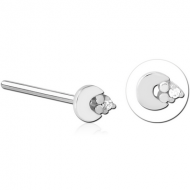SURGICAL STEEL STRAIGHT JEWELLED NOSE STUD PIERCING