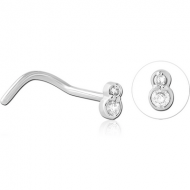 SURGICAL STEEL JEWELLED NOSE STUDS PIERCING