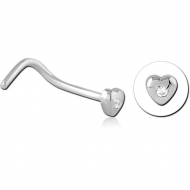 SURGICAL STEEL CURVED JEWELLED NOSE STUD PIERCING