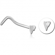 SURGICAL STEEL CURVED JEWELLED NOSE STUD PIERCING