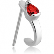 SURGICAL STEEL STRAIGHT JEWELLED WRAP AROUND NOSE STUD PIERCING