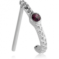 SURGICAL STEEL STRAIGHT JEWELLED WRAP AROUND NOSE STUD PIERCING