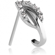 SURGICAL STEEL STRAIGHT JEWELLED WRAP AROUND NOSE STUD PIERCING