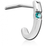 SURGICAL STEEL 90 DEGREE JEWELLED WRAP AROUND NOSE STUD PIERCING
