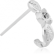SURGICAL STEEL STRAIGHT JEWELLED WRAP AROUND NOSE STUD PIERCING