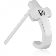 SURGICAL STEEL STRAIGHT JEWELLED WRAP AROUND NOSE STUD PIERCING