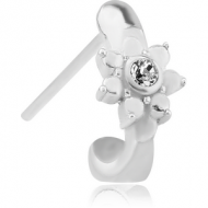 SURGICAL STEEL STRAIGHT JEWELLED WRAP AROUND NOSE STUD PIERCING