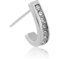 SURGICAL STEEL STRAIGHT JEWELLED WRAP AROUND NOSE STUD PIERCING