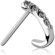 SURGICAL STEEL STRAIGHT JEWELLED WRAP AROUND NOSE STUD PIERCING