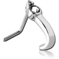 SURGICAL STEEL 90 DEGREE JEWELLED WRAP AROUND NOSE STUD PIERCING