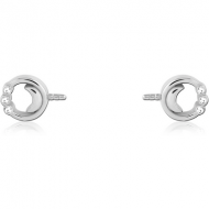 SURGICAL STEEL PUSH FIT JEWELLED ATTACHMENT FOR BIOFLEX INTERNAL NIPPLE SHIELD PIERCING