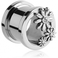 SURGICAL STEEL JEWELLED THREADED TUNNEL PIERCING