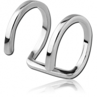 SURGICAL STEEL LIP CUFF - TWO LINES PIERCING