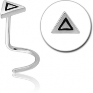 SURGICAL STEEL LARGE CURVE NOSE STUD - TRIANGLE PIERCING