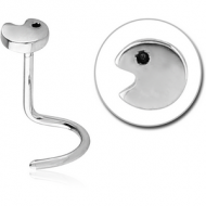 SURGICAL STEEL LARGE CURVE NOSE STUD - PACMAN PIERCING