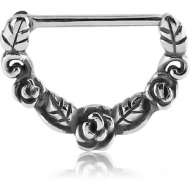 SURGICAL STEEL NIPPLE CLICKER - ROSES PIERCING