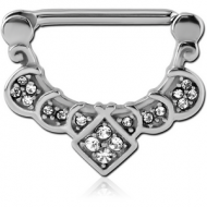 SURGICAL STEEL JEWELLED NIPPLE CLICKER - FILIGREE PIERCING