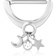 SURGICAL STEEL JEWELLED NIPPLE CLICKER PIERCING