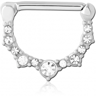 SURGICAL STEEL JEWELLED NIPPLE CLICKER PIERCING