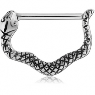 SURGICAL STEEL NIPPLE CLICKER - SNAKE PIERCING