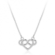 SURGICAL STEEL NECKLACE WITH PENDANT - INFINITY HEART