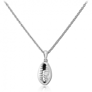 SURGICAL STEEL NECKLACE WITH PENDANT - SHELL