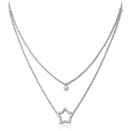 SURGICAL STEEL NECKLACE WITH JEWELLED PENDANT