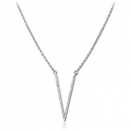 SURGICAL STEEL NECKLACE WITH JEWELLED PENDANT