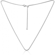 SURGICAL STEEL ADJUSTABLE NECKLACE SQUARE 1.5 BOX CHAIN