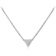 SURGICAL STEEL NECKLACE WITH JEWELLED PENDANT