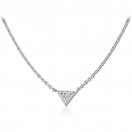 SURGICAL STEEL NECKLACE WITH JEWELLED PENDANT