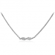 SURGICAL STEEL NECKLACE WITH JEWELLED PENDANT