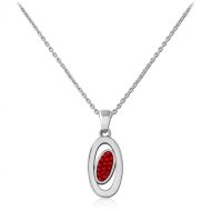 SURGICAL STEEL JEWELLED NECKLACE WITH PENDANT