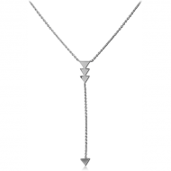 SURGICAL STEEL NECKLACE WITH PENDANT - TRIANGLES