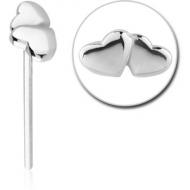 SURGICAL STEEL STRAIGHT NOSE STUD-HEART PIERCING