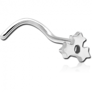 SURGICAL STEEL CURVED NOSE STUD - STAR PIERCING