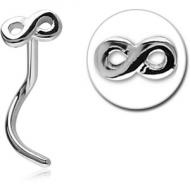 SURGICAL STEEL CURVED NOSE STUD - INFINITY PIERCING