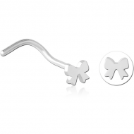 SURGICAL STEEL CURVED NOSE STUD - BOW PIERCING