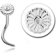 SURGICAL STEEL CURVED NOSE STUD - FLOWER