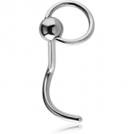 SURGICAL STEEL CURVED NOSE STUD - BALL CLOSURE PIERCING