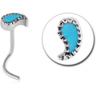 SURGICAL STEEL CURVED NOSE STUD - WATER DROP