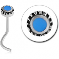 SURGICAL STEEL CURVED NOSE STUD - CIRCLE PIERCING