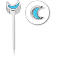 SURGICAL STEEL STRAIGHT NOSE STUD - CRESENT PIERCING