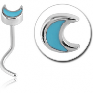 SURGICAL STEEL CURVED NOSE STUD - CRESENT PIERCING