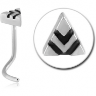 SURGICAL STEEL CURVED NOSE STUD - TRIANGLE PIERCING
