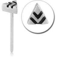 SURGICAL STEEL STRAIGHT NOSE STUD - TRIANGLE PIERCING
