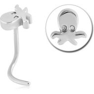 SURGICAL STEEL CURVED NOSE STUD - OCTOPUS PIERCING
