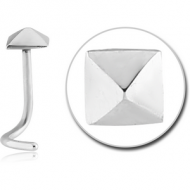 SURGICAL STEEL CURVED NOSE STUD - PYRAMID PIERCING