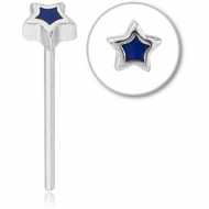 SURGICAL STEEL STRAIGHT NOSE STUD - STAR PIERCING
